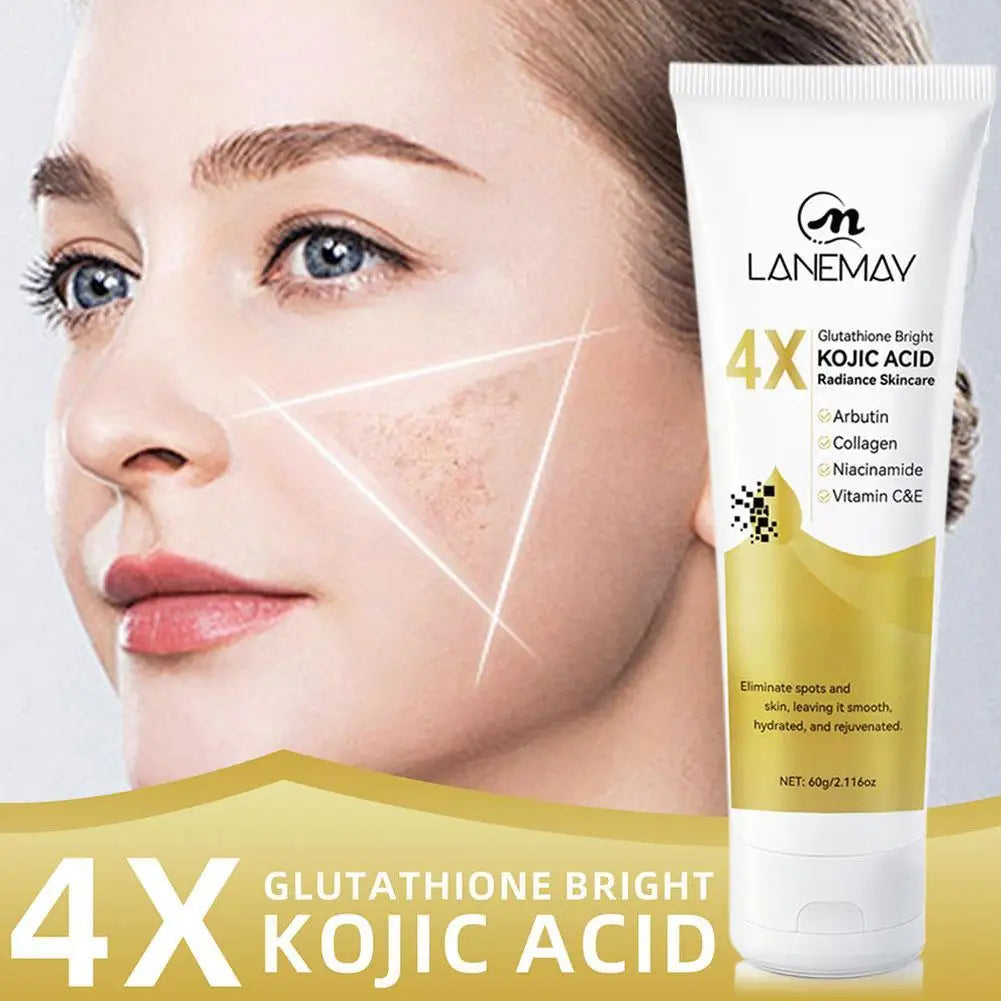 4X Glutathione Kojic Acid Face Cream Even Skin Tone,Eliminates Dark Spots And Dullness Refreshing Moisturizing Glowing Skincare Qme
