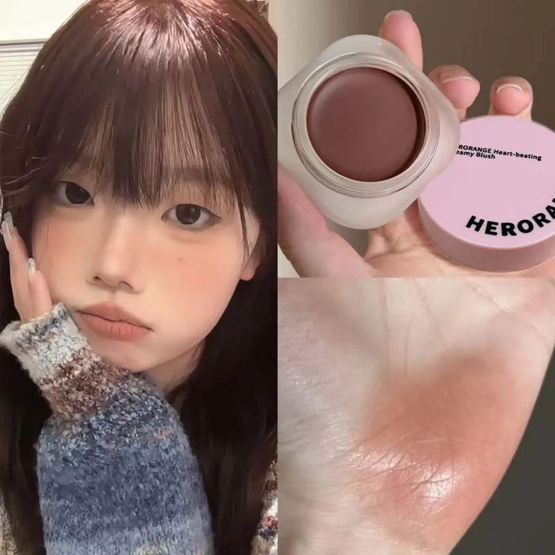 Monochrome Powder Blusher Cream Brightening Whitening Purple Lip and Cheek Dual-use Matte Natural Rouge Blush Tint Palette Qme 01