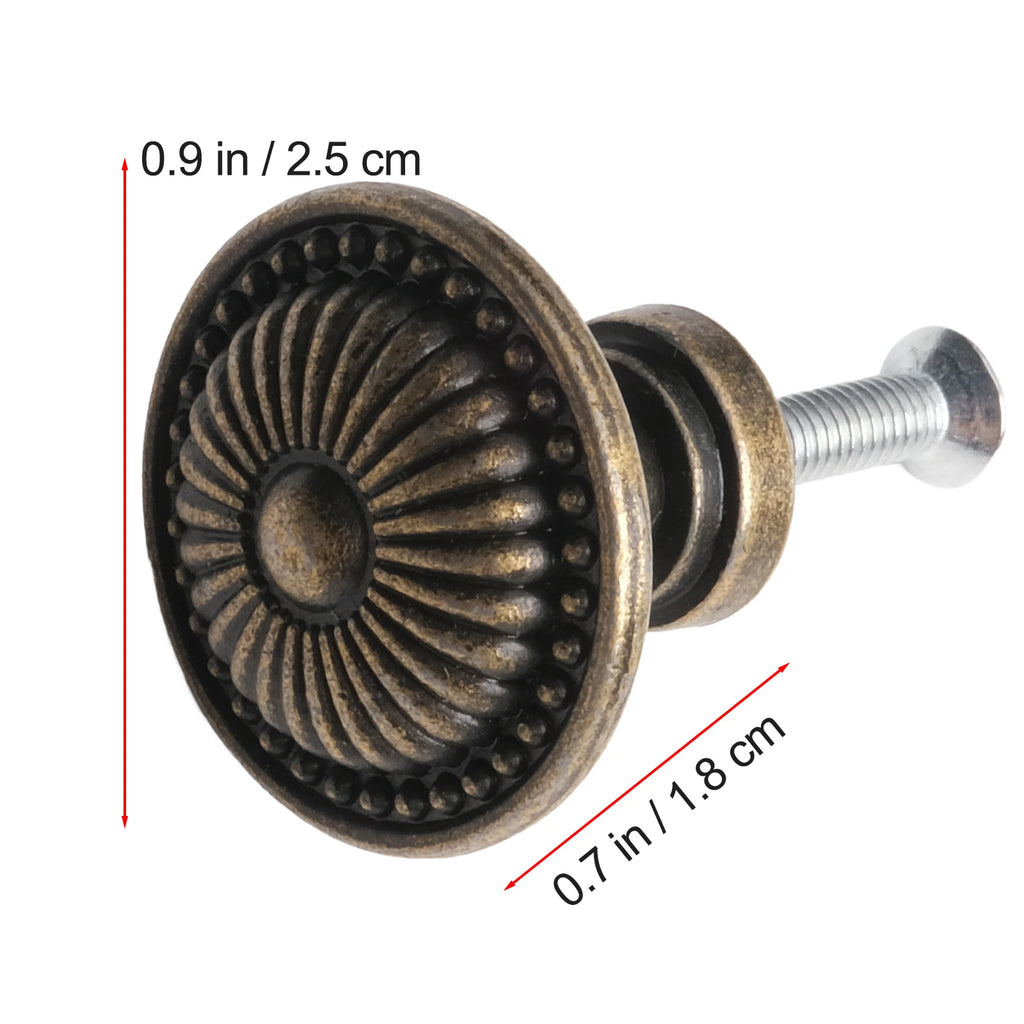 4Pcs Vintage Bronze Cabinet Knobs Set Cupboard Door Pull Knob Zinc Alloy Dresser Knob Furniture Handle Pulls Jewelry Box Knobs Qme