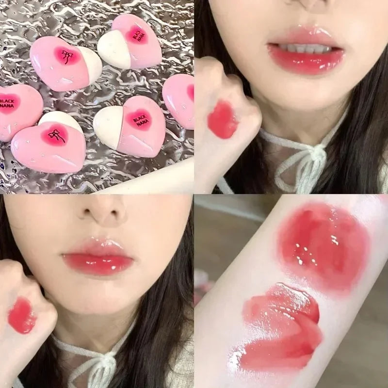 Water Gloss Jelly Lip Gloss Cute Heart-shaped Lipsticks Lasting Hydrating Plumper Lip Gloss Rose Berry Lip Tinted Lips Beauty Qme 05