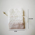 Lace Wedding Candy Bag European Brocade Drawstring Embroidery Qme Beige 10Pcs