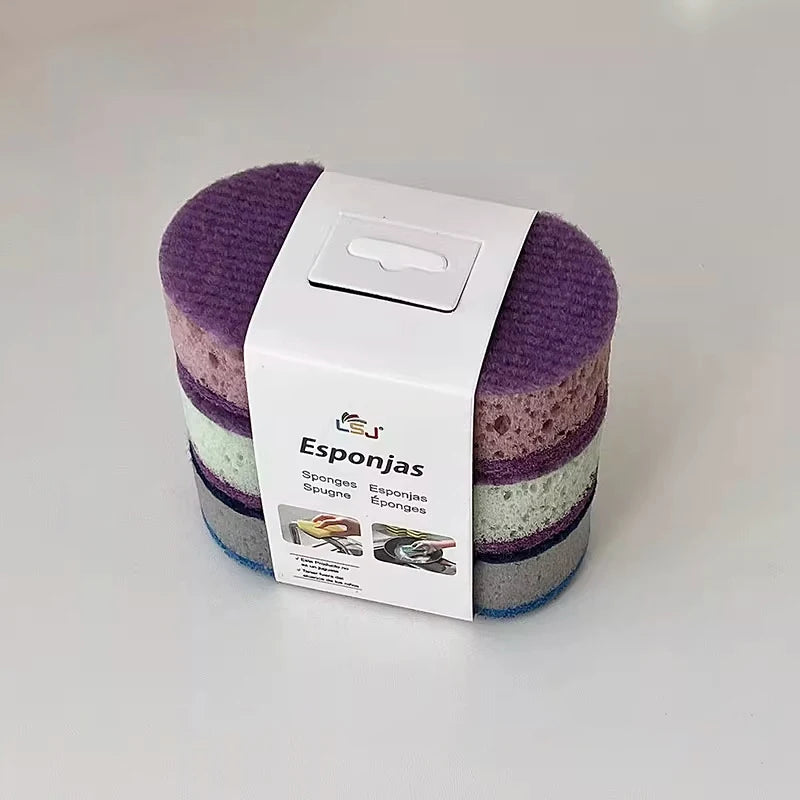 Thickened High-density Colorful Sponge Scrubber Double-sided Qme B