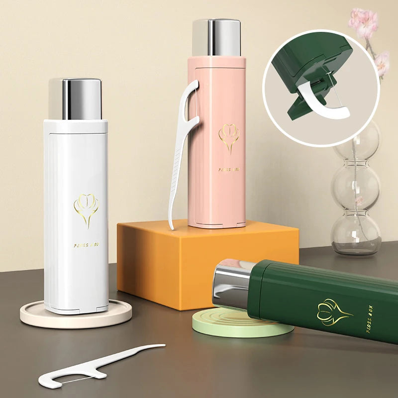Box Portable Automatic Dental Floss Storage Flosser Picks Toothpick Qme