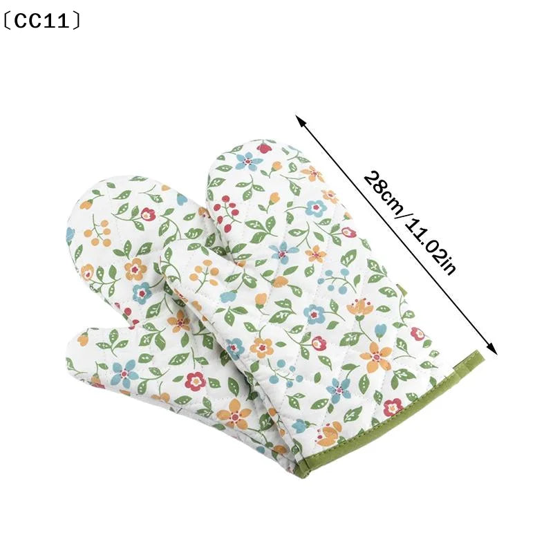 Versatile Printing Microwave Glove Heat Resistant Non-slip Oven Mitt Qme