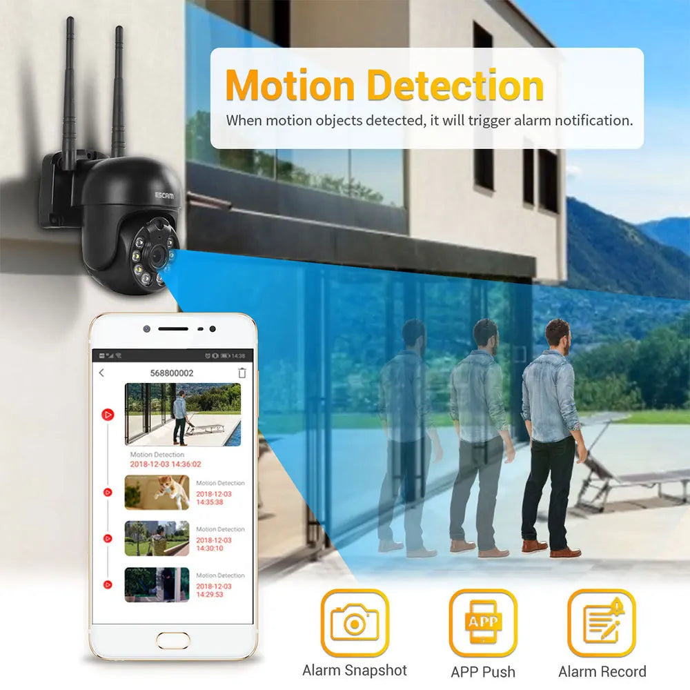 ESCAM H.265 3MP HD Wireless CCTV System Two Way Audio Waterproof PTZ WIFI IP Security Camera 8CH NVR Video Surveillance Kit Qme