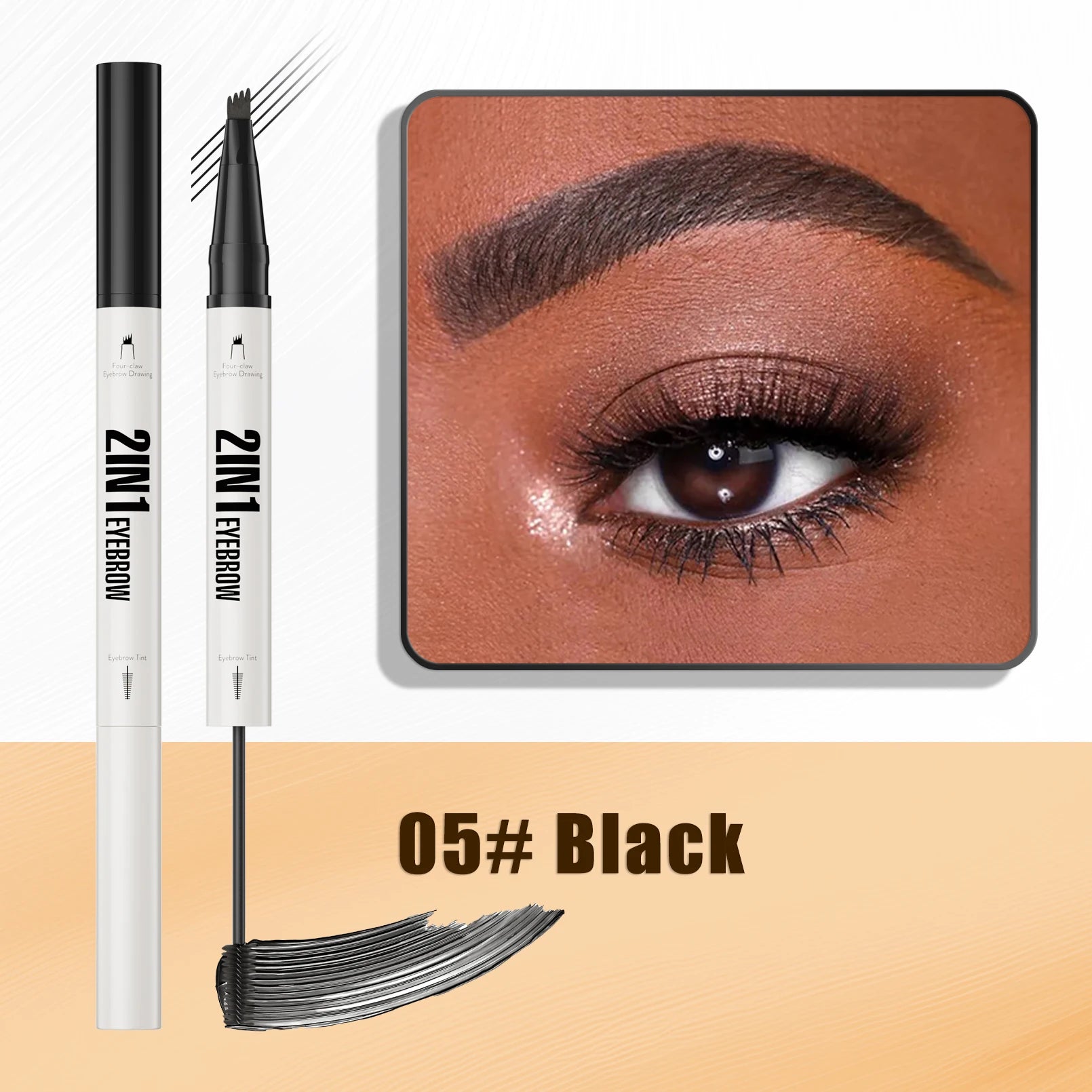 Waterproof Eyebrow Pen 2-in-1 Eyebrow Pencil And Tint Microblading Eyebrow Pencil with 4 Split Head for Perfect Brows Qme 9712-5