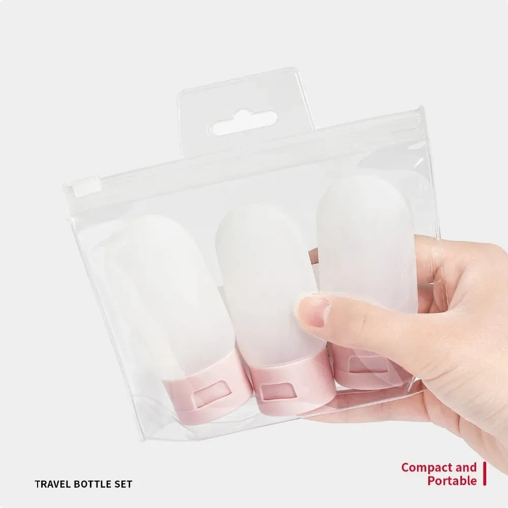 Leakproof Travel Bottles TSA-Approved Refillable Flip Shampoo Qme