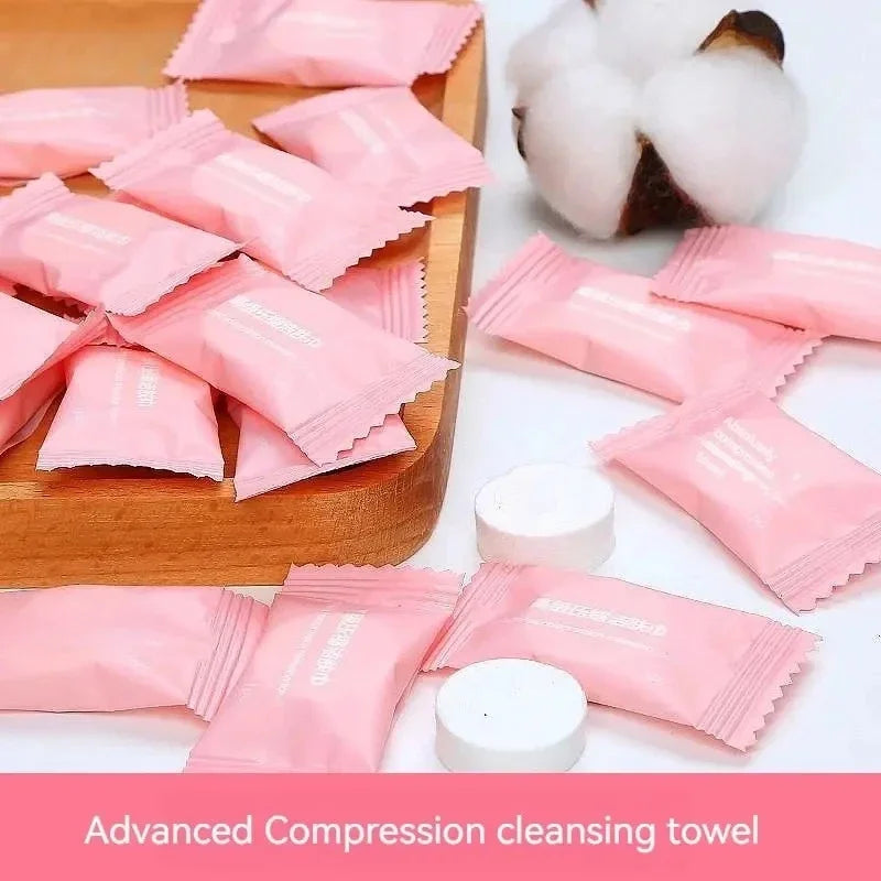 Compressed Towels Travel Bag Suitable Sensitive Skin Cotton Cleansing Qme