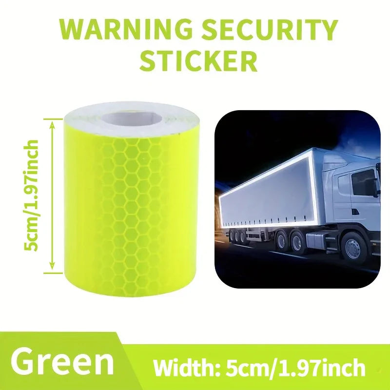 5m Reflective Tape PVC Bicycle Wheels Reflect Fluorescent Sticker Bike Reflective Sticker Strip Tape For Cycling Warning Safety Qme Green 5m