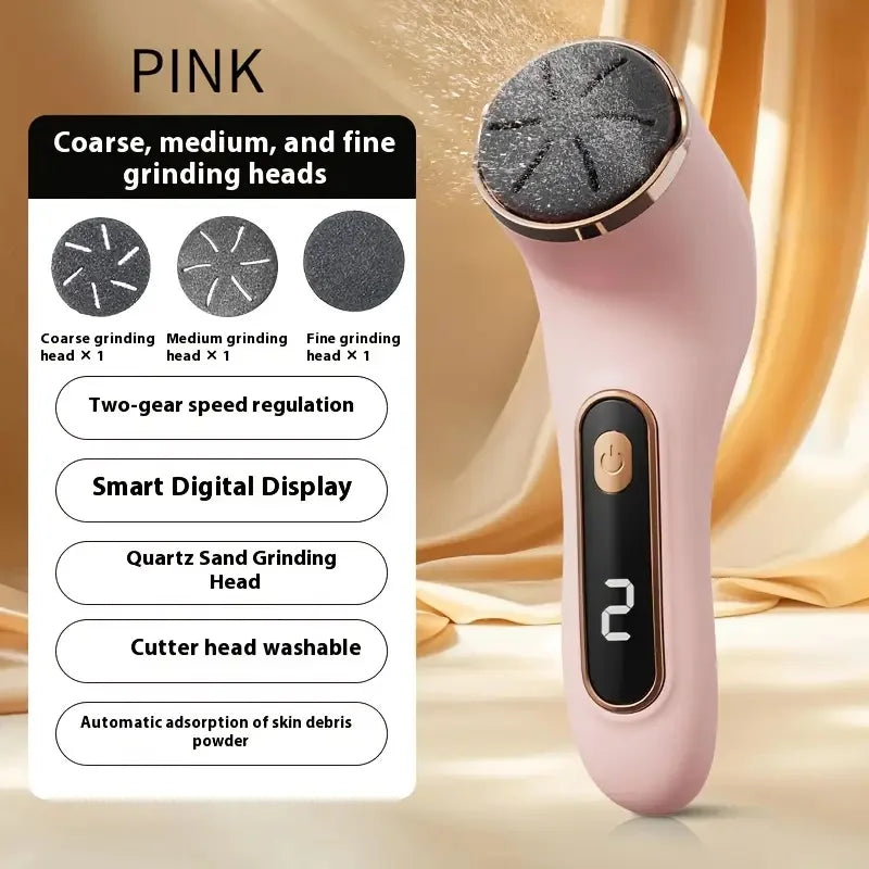 USB charging electric foot polisher, for polishing thick skin on the soles of the feet, portable foot grinder Qme Pink