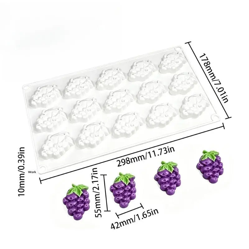 Grape Skewers Bananas Shape Silicone Molds Chocolate Mousse Cake Mold Qme A1