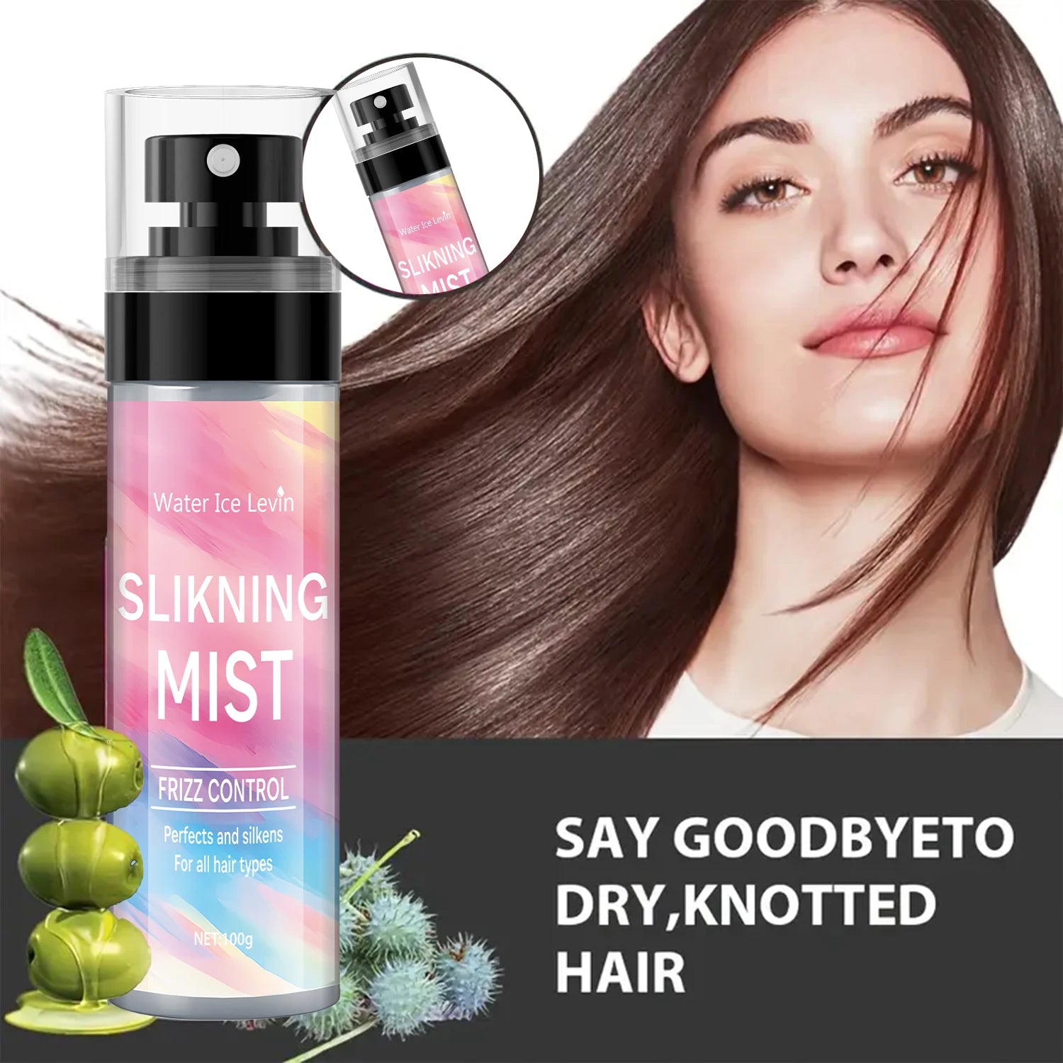 100ml, Hair Care Spray, Innovative Technology for All-Round Care, Creates a Natural Lotus-Like Feel, Residue-Free Texture, No-Wash Long-Lasting Styling and Volume Qme