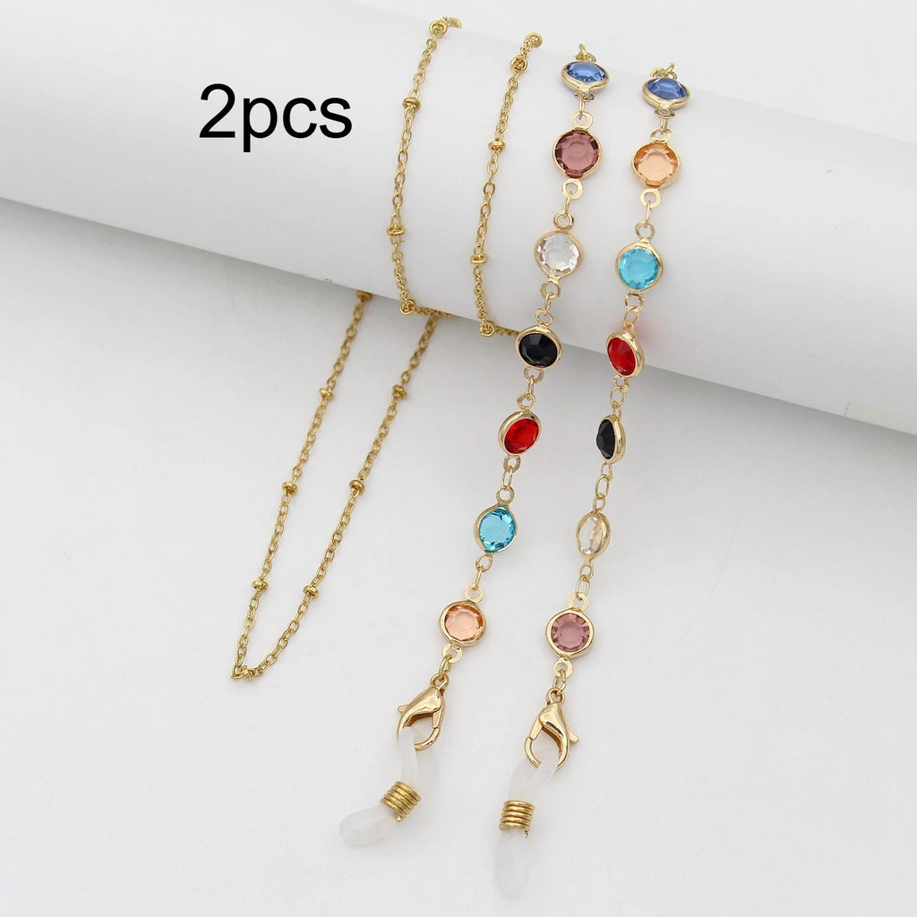 1/2pcs Ladies' Eyeglass Chain, Sunglasses Hanging Chain, Beaded Eyeglass Chain, Fashionable Eyeglass Chain Qme 2pcs
