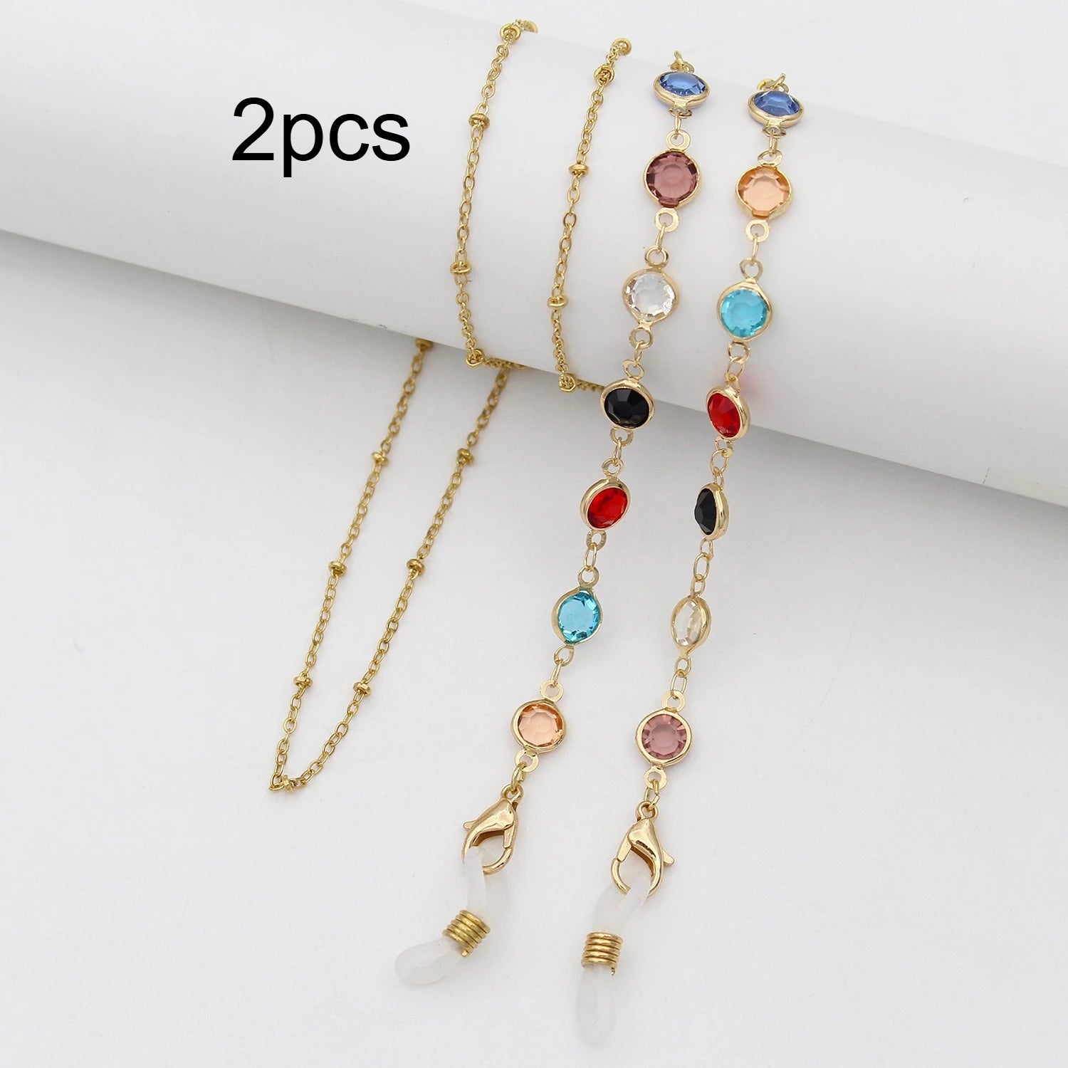 1/2pcs Ladies' Eyeglass Chain, Sunglasses Hanging Chain, Beaded Eyeglass Chain, Fashionable Eyeglass Chain Qme 2pcs