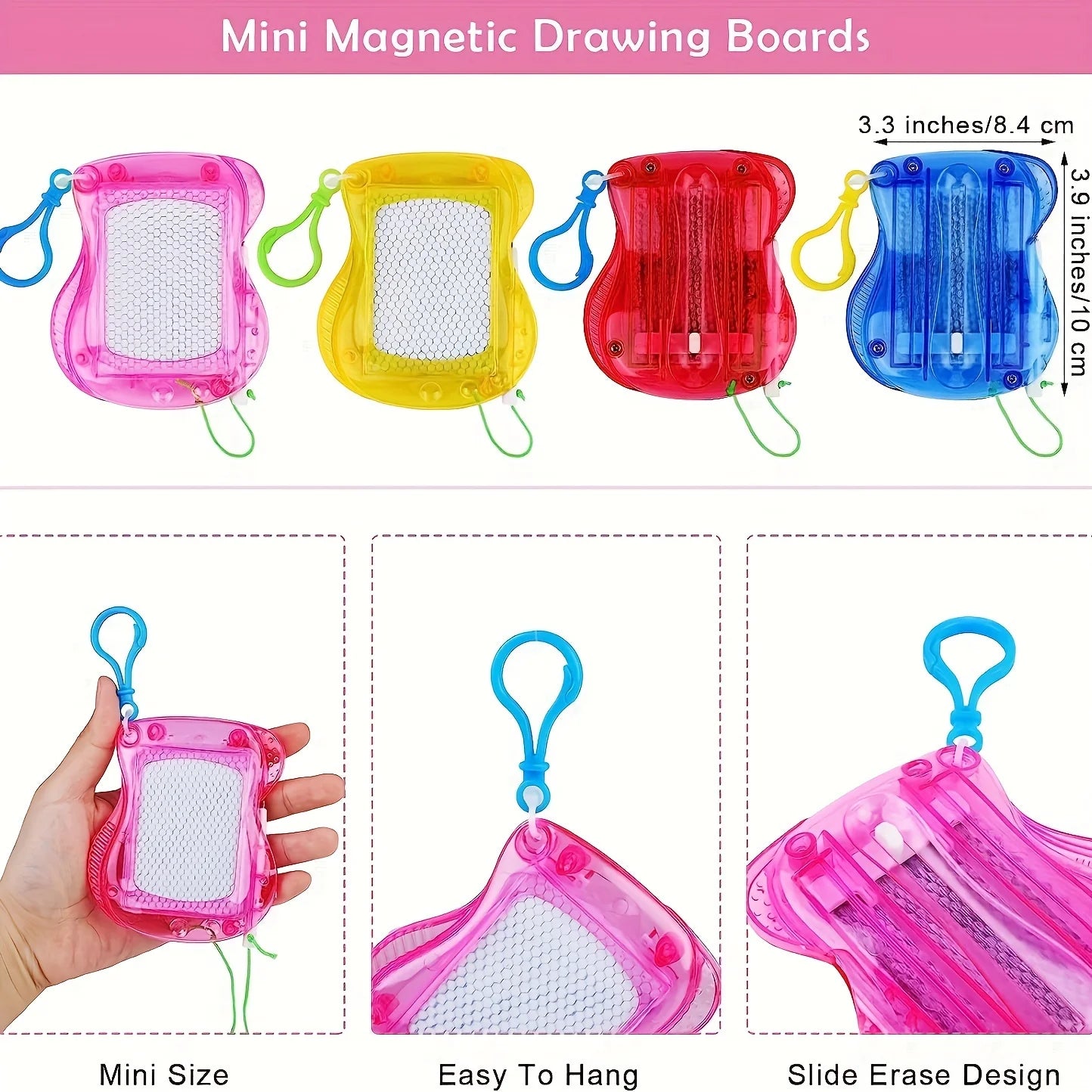 Mini Magnetic Drawing Boards With Keychain Erasable Doodle & Sketch Pads For Kids Ages 3-6, Birthday gifts Qme