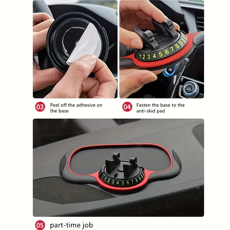 1pc 360° Rotating Swan-Shaped Car Anti-Slip Pad with Phone Holder, Dashboard Navigation Mounting Mat Qme