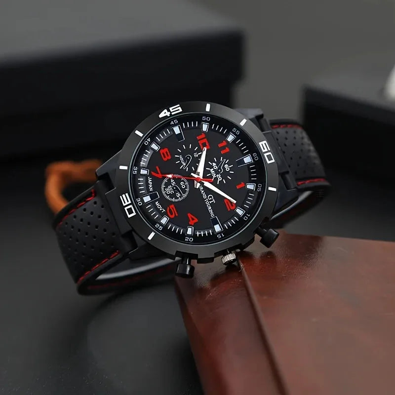 5 pieces of men's quartz watch set, perfect as a Christmas gift Qme 3