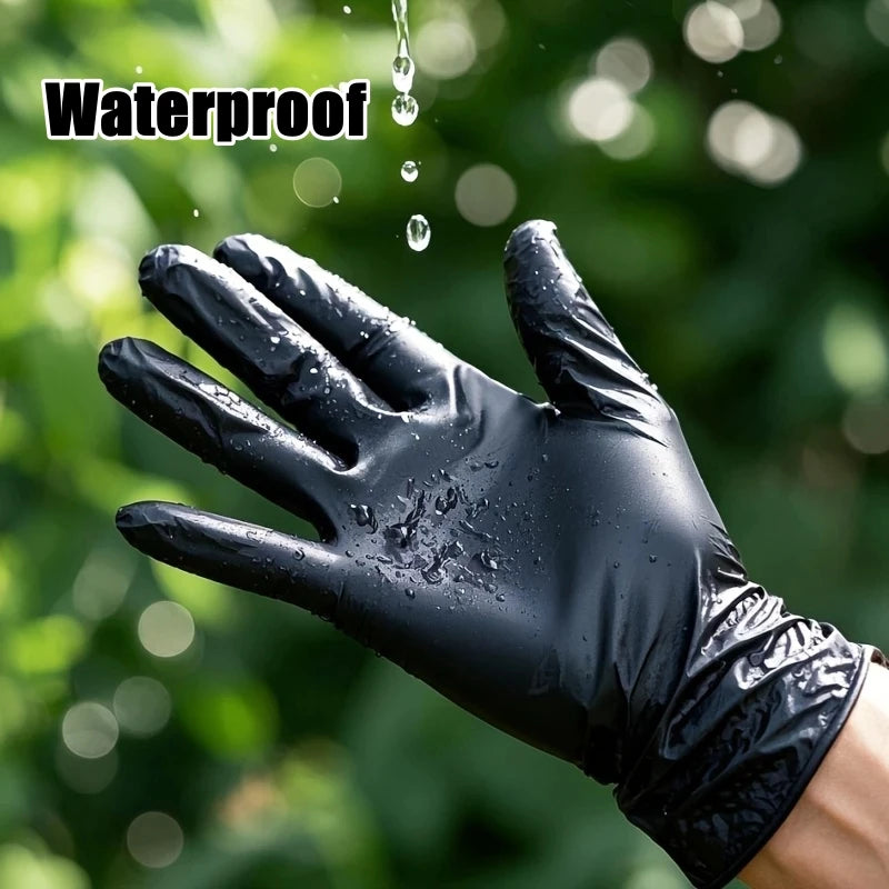 100PCS Disposable Nitrile Gloves Food Grade Waterproof Latex-free Elastic Exam Gloves for Home Kitchen Cleaning Qme