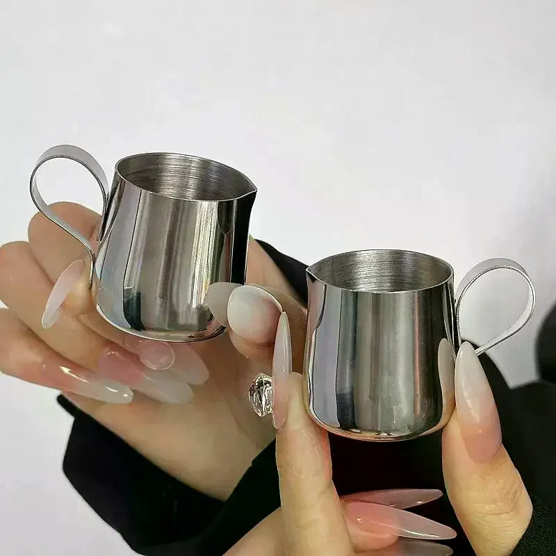 12.5/30ml Mini Coffee Milk Frothing Jug Latte Art Milk Frother Pitcher Stainless Steel Measurement Jug Pot Coffee Accessorie Qme