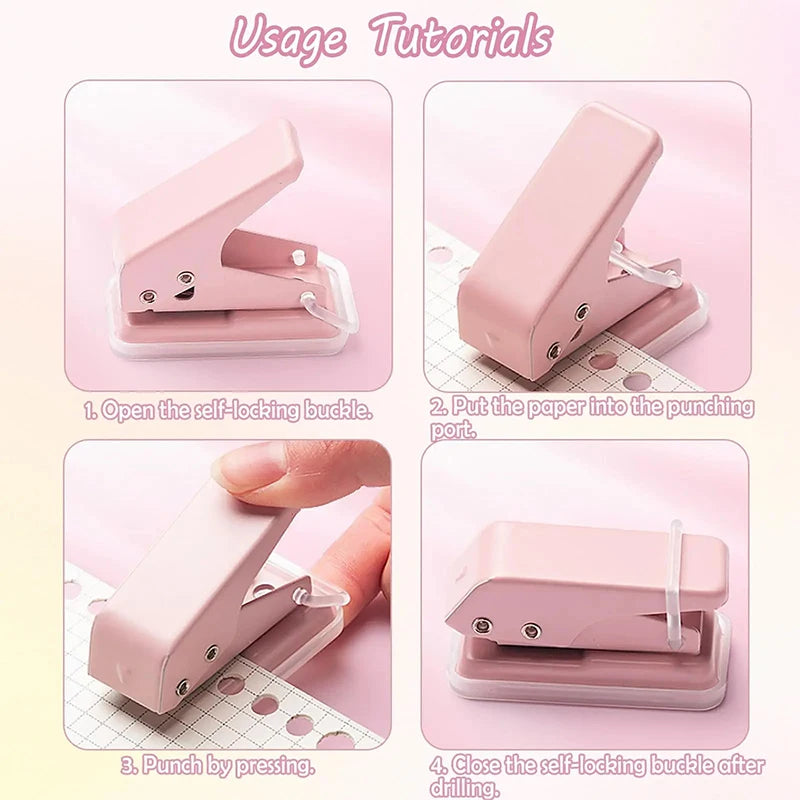 Mini Hole Punch 1 Cute Paper Portable Round Puncher Cutter Kawaii Qme