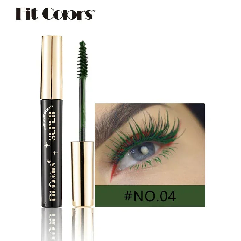 Color Mascara 14 Thick Curl Waterproof Non-smudding Natural Long Lasting Blue White Green Pink Black Eye Makeup Qme 04