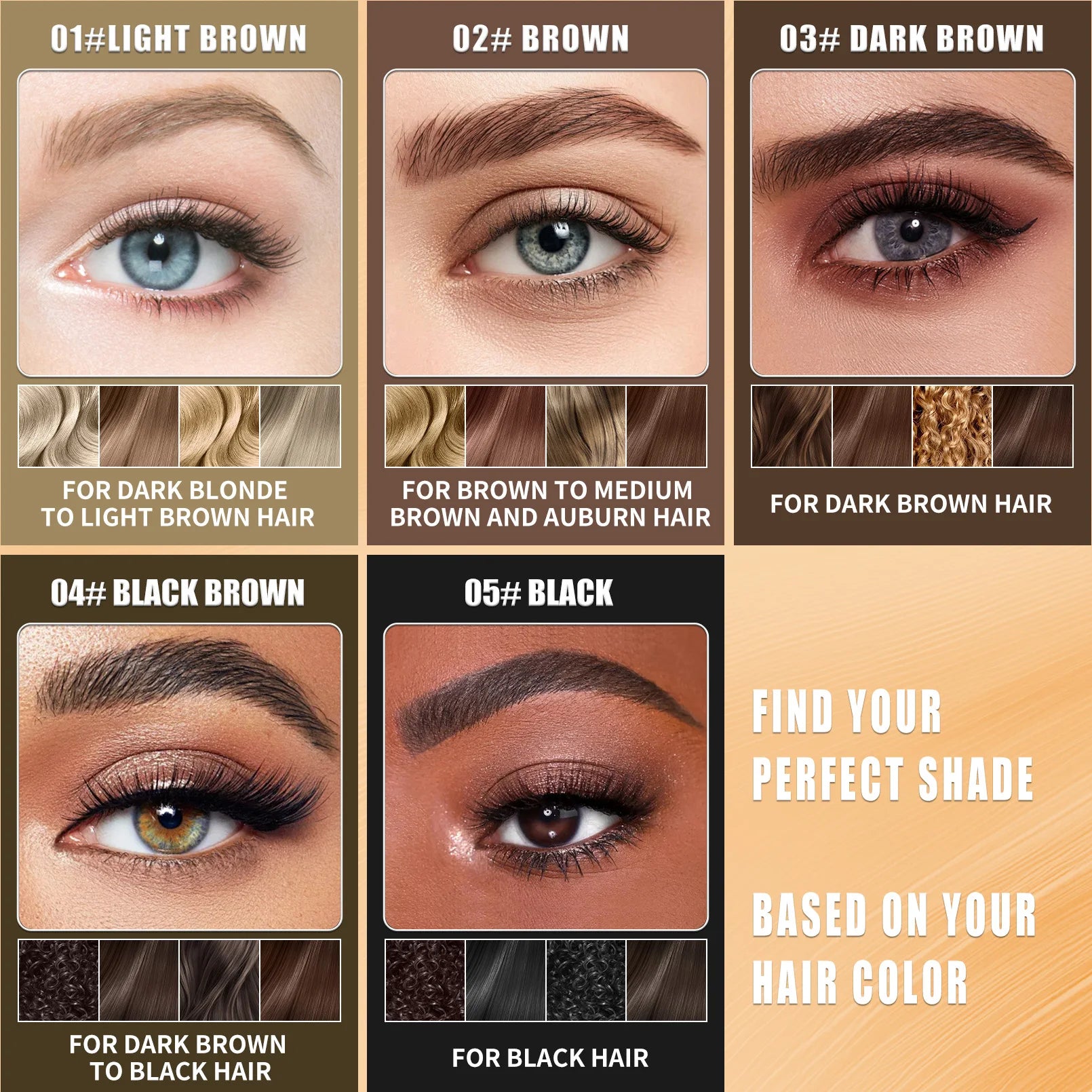 Waterproof Eyebrow Pen 2-in-1 Eyebrow Pencil And Tint Microblading Eyebrow Pencil with 4 Split Head for Perfect Brows Qme