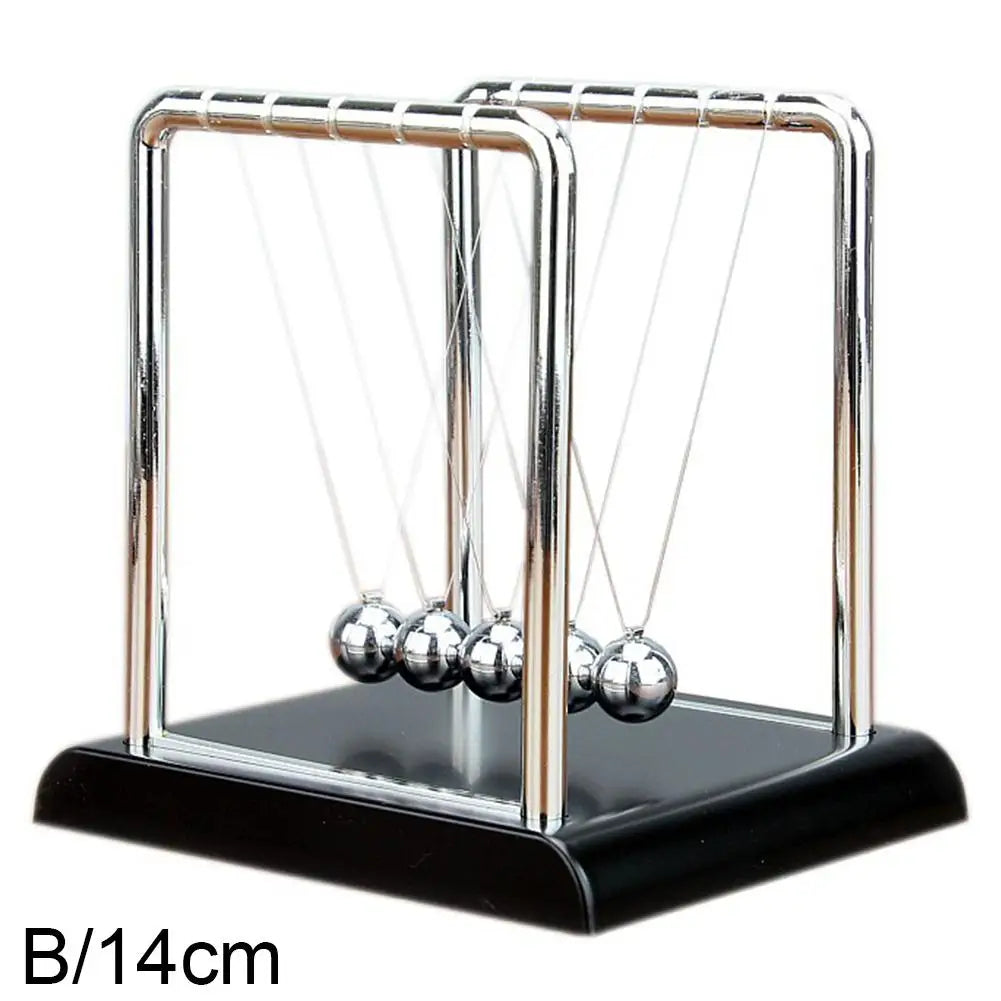 Newton's Cradle Balance Ball Steel Pendulum Motion Toy for Physics Science Education Stress Relief Desk Christmas Home Decor Qme 14cm