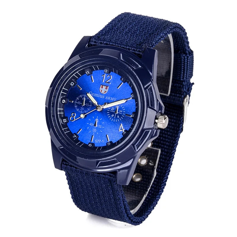 Men Army Watch Nylon Military Male Quartz Watches Fabric Canvas Strap Casual Cool Men's Sport Round Dial Relogios Wristwatch Qme