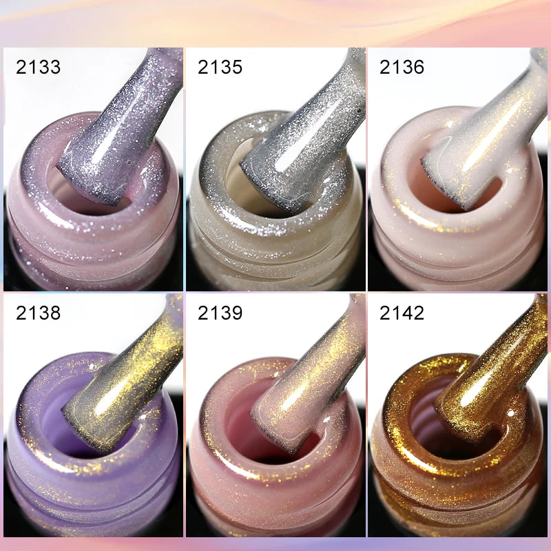 Arte Clavo Pearl Shell Gel Nail Polish Glitter Auroras Soak Off UV Qme