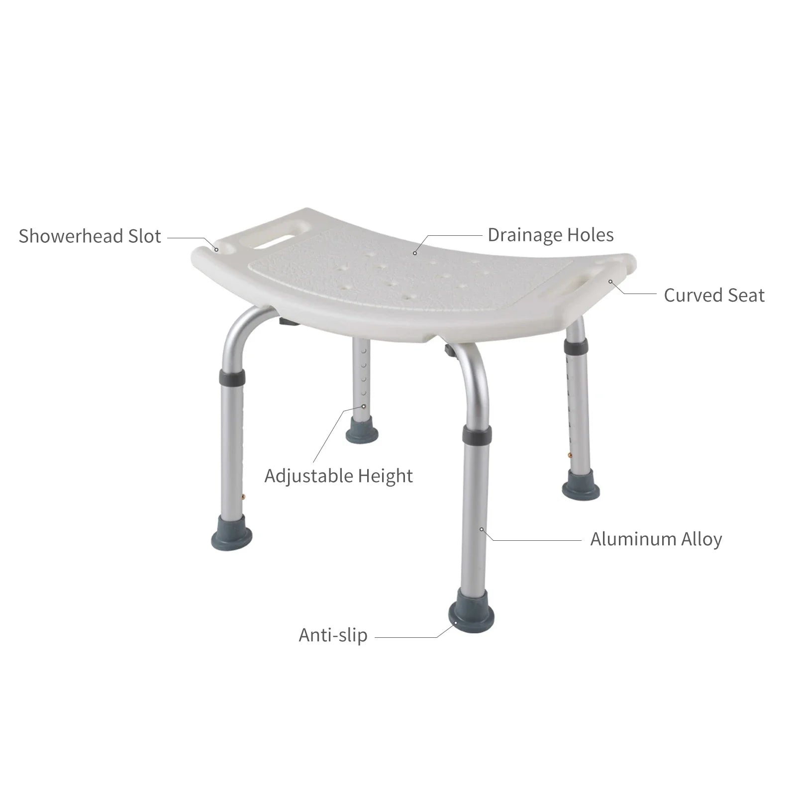 Bathroom Shower Chair Elderly Folding Bath Chair Furniture Stool Shower Bench Non-slip Bath Chair 6 Gears Height Adjustable Qme