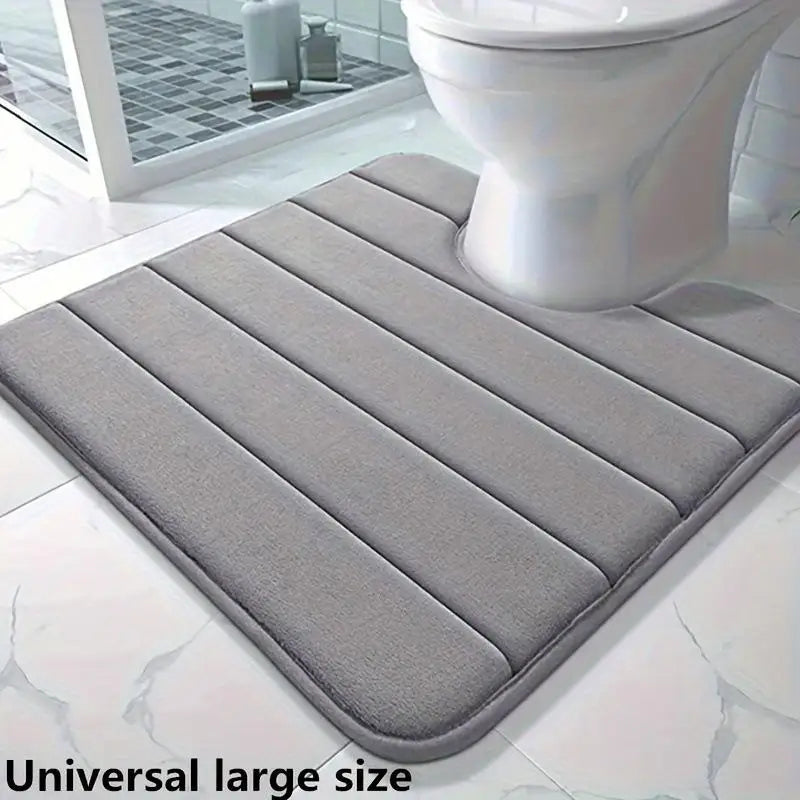 U-shaped Toilet Mat Bathroom Carpet Memory Foam Bath Anti-skid Qme