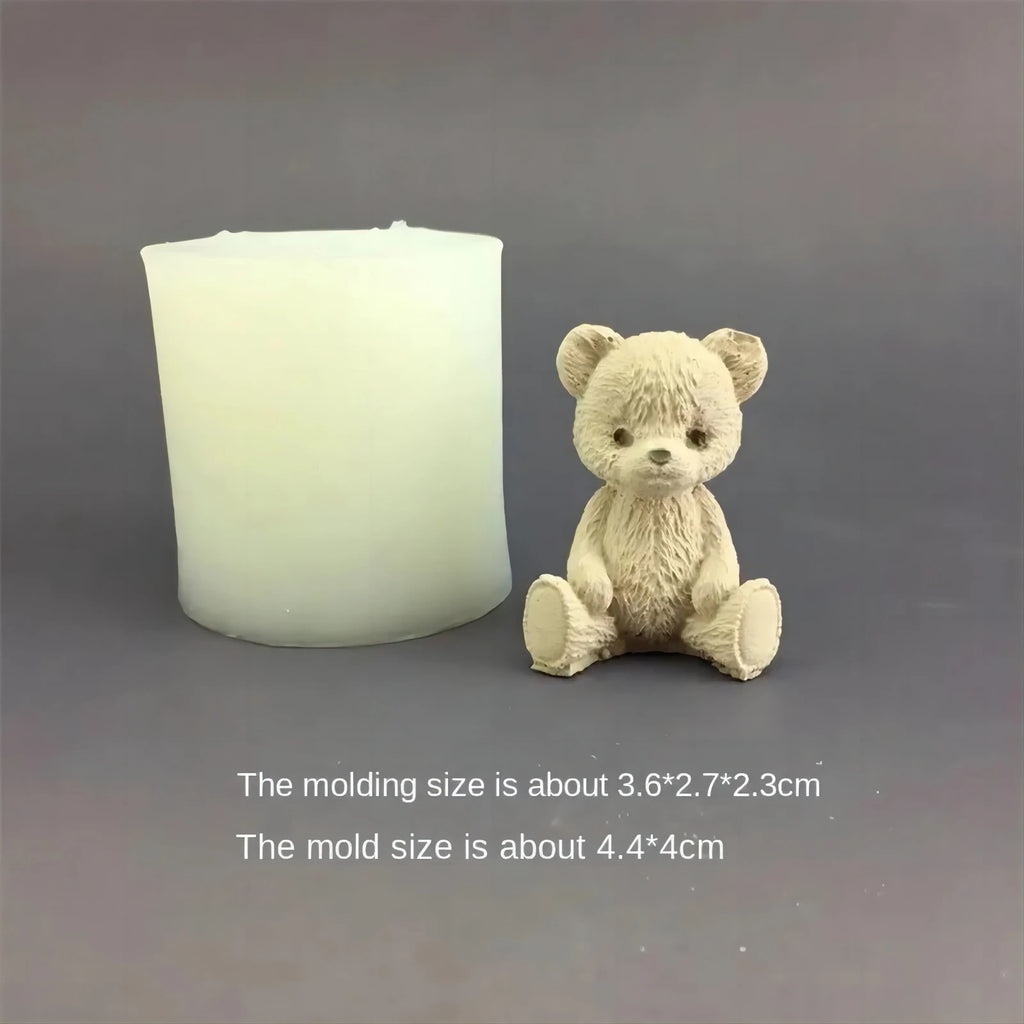 1PC Korean Version of Teddy Bear Honey Jar Silicone Mold Chocolate Baked Cake Aromatherapy Candle Gypsum Dropping Glue Qme