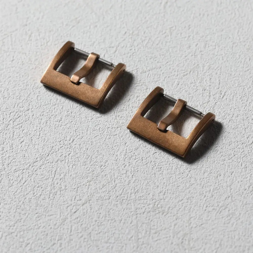 High-end Bronze Buckle 18MM 20MM Vintage Leather Rubber Strap Buckle, Pure Bronze, Vintage Style Strap Buckle Accessories Qme