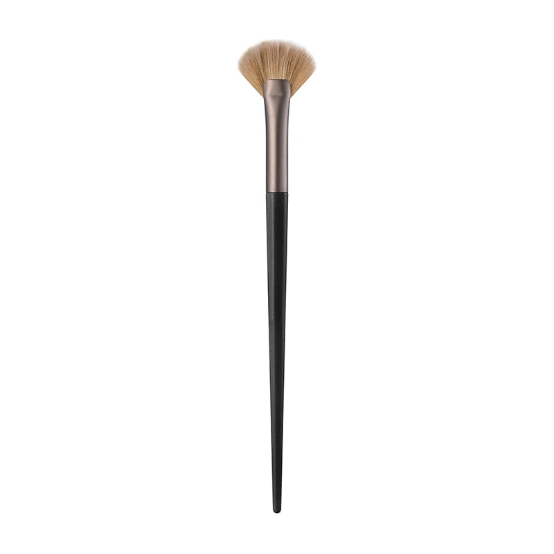 1 Slim Soft Facial Fan Brush Makeup Cosmetic Multi Use Mask Tool Qme 1PCS Black