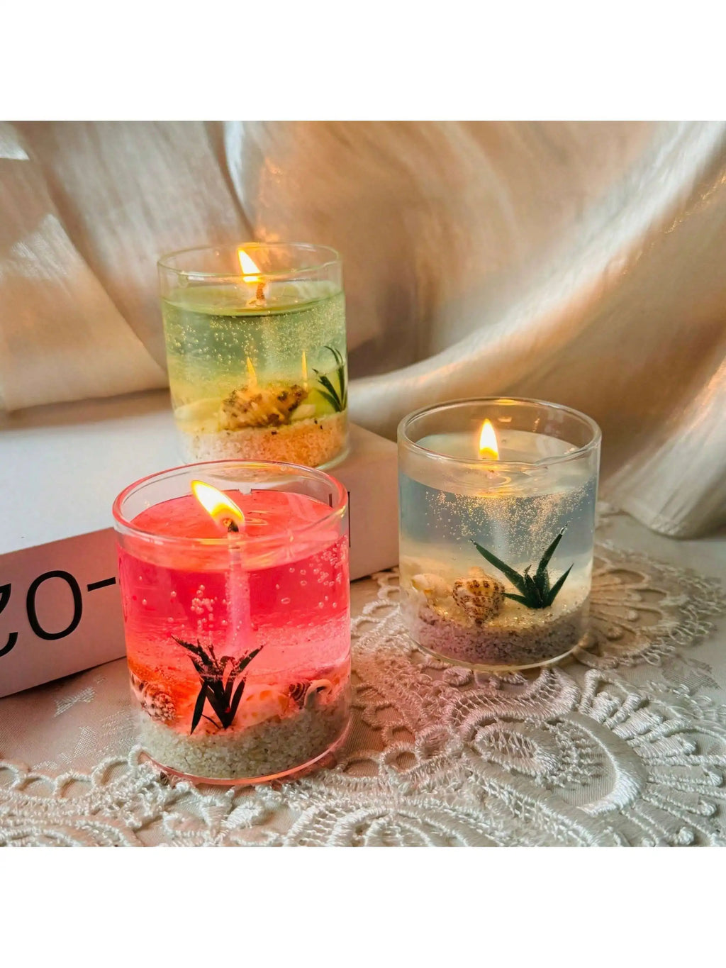 Box Crystal Cup Jelly Scented Candle Ocean Life Series Random Qme