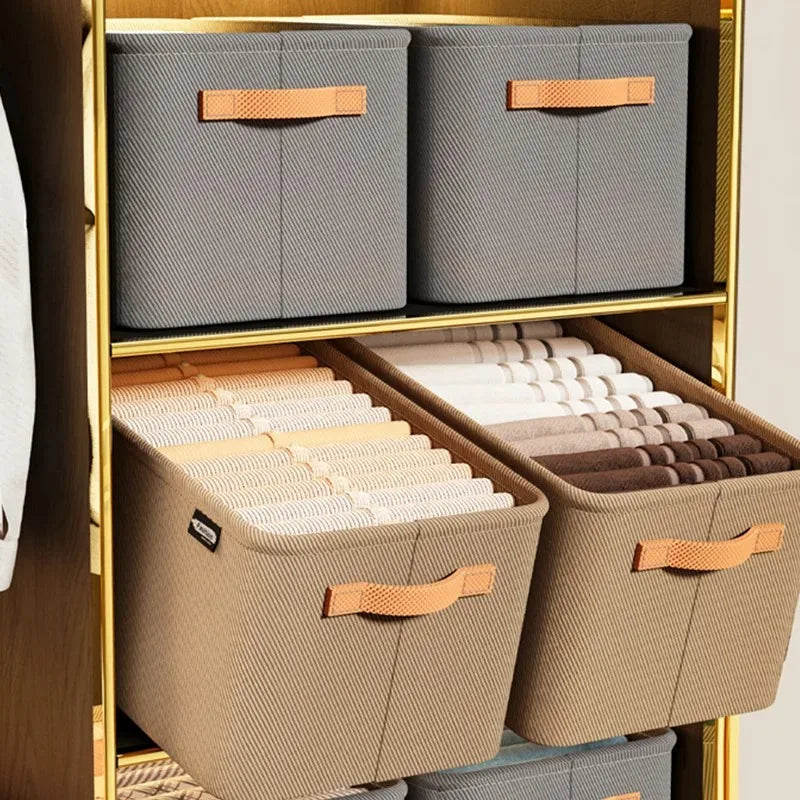 Thicken Fabric Clothes Organizer Storage Box for Sweaters Pants Jeans Drawer Wardrobe Multipurpose Foldable Home Storage Lockers Qme