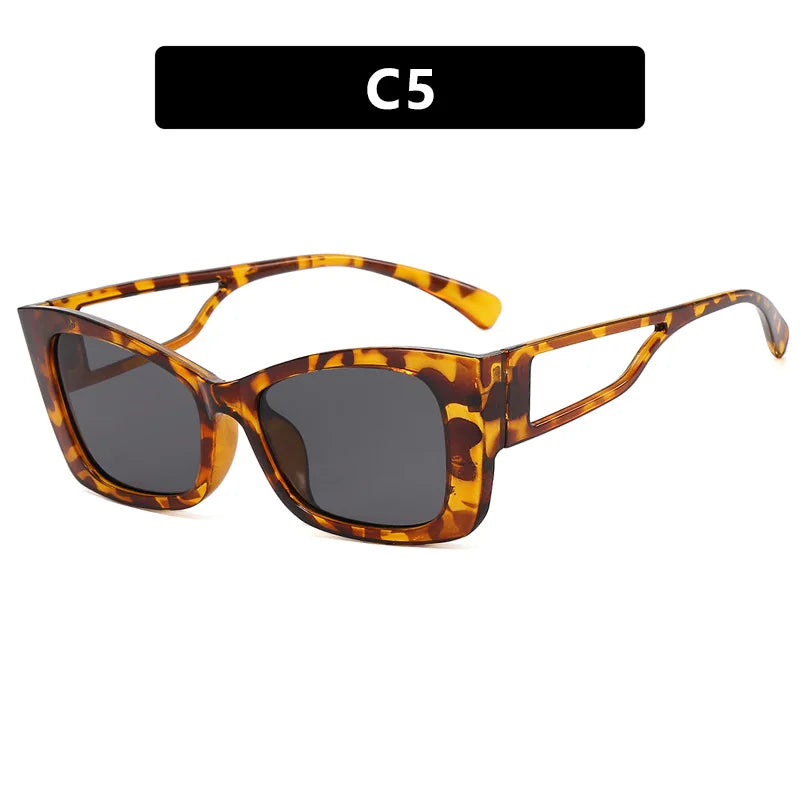 New Cat Eye Women Sunglasses Vintage Brand Designer Fashion Sun Glasses Big Cateye Designer SunGlasses Shades Female Anti-Glare Qme BWH
