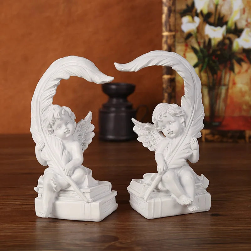 Romantic Feather Angel Ornament Living Room Desktop Cupid Decoration Qme
