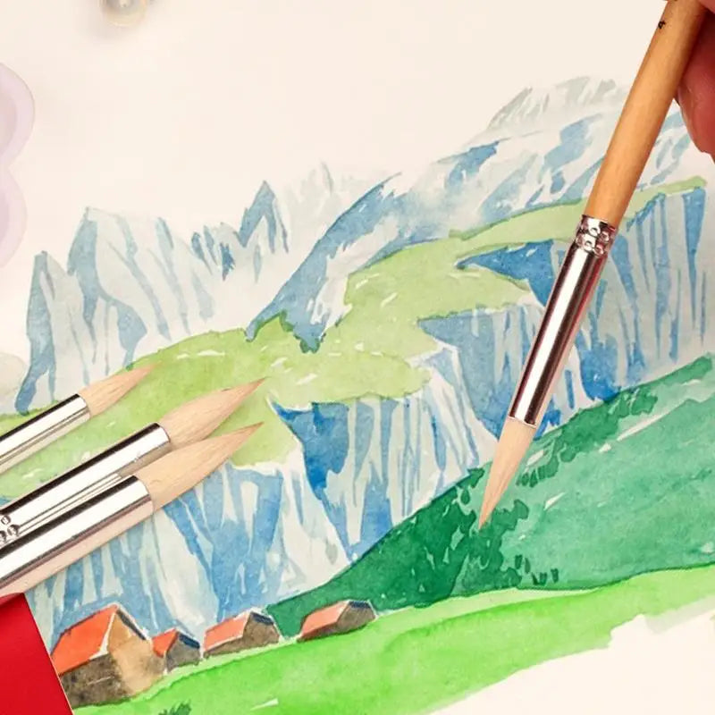 Gouache Watercolor Hook Line Pen Soft Weasel Hair Fine Detail Qme