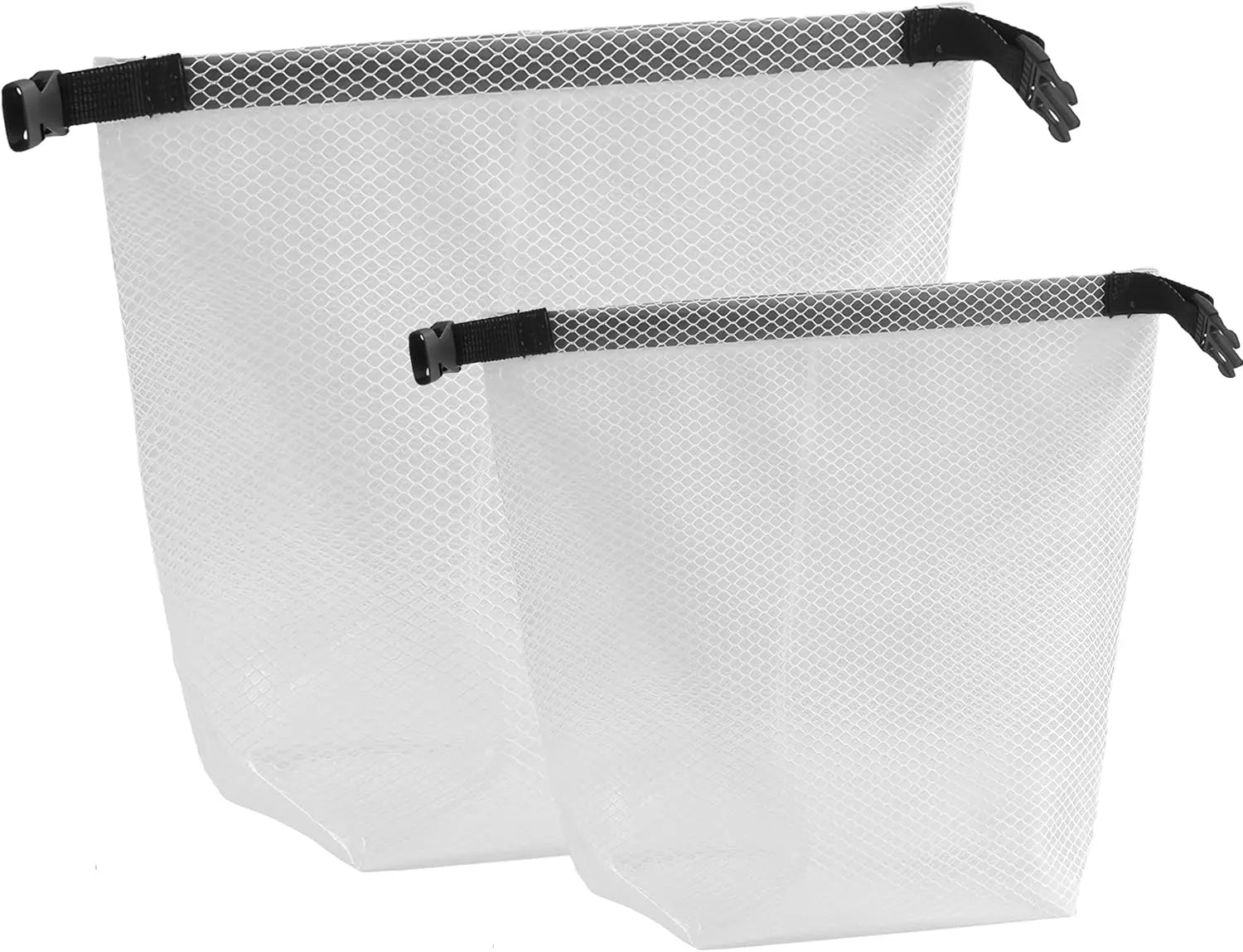 2-Pack Waterproof Travel Toiletry Bags Makeup Organizer Clear EVA Storage Pouch with Large Opening for Swimming Easy Carry Qme White SL S L