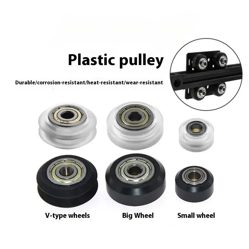 CNC Plastic POM Big Small Wheel Bearing Idler V-slot Aluminum Profile Qme