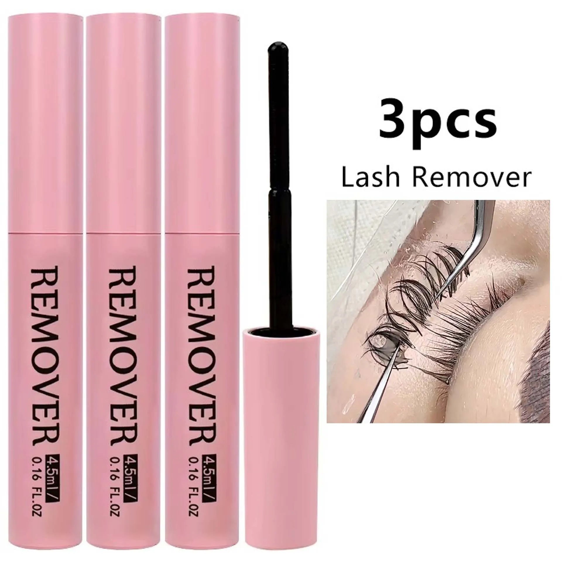 Cluster Lash Glue Remover 5ML Soothing Oil Lash Glue Remover Mascara Wand Eyelash Extension Remover Self Use at Home Makeup Tool Qme 3pcs