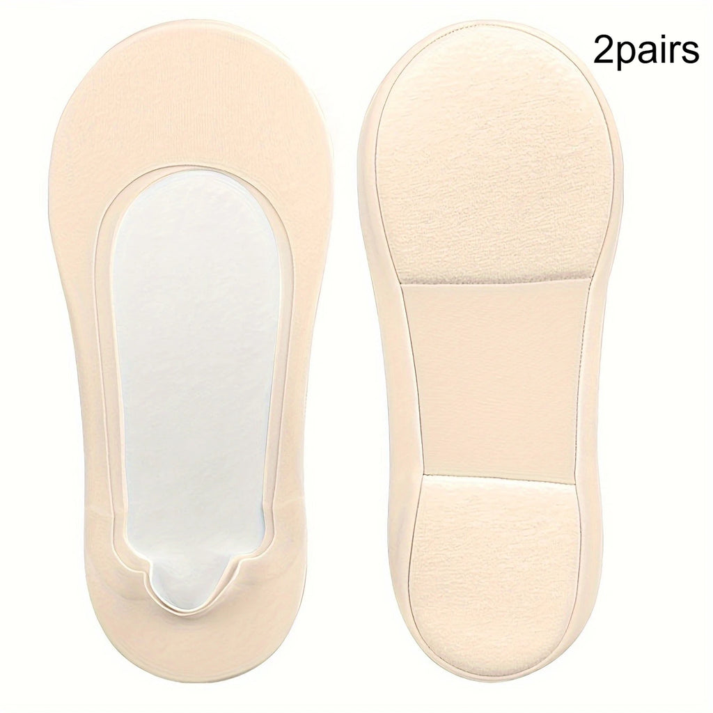 3D Anti Slip Low Top Boat Socks,soft Boat Socks ,shock-absorbing Summer Thin Breathable Shallow Mouth Invisible Anti Slip Socks Qme Beige 2pairs One Size