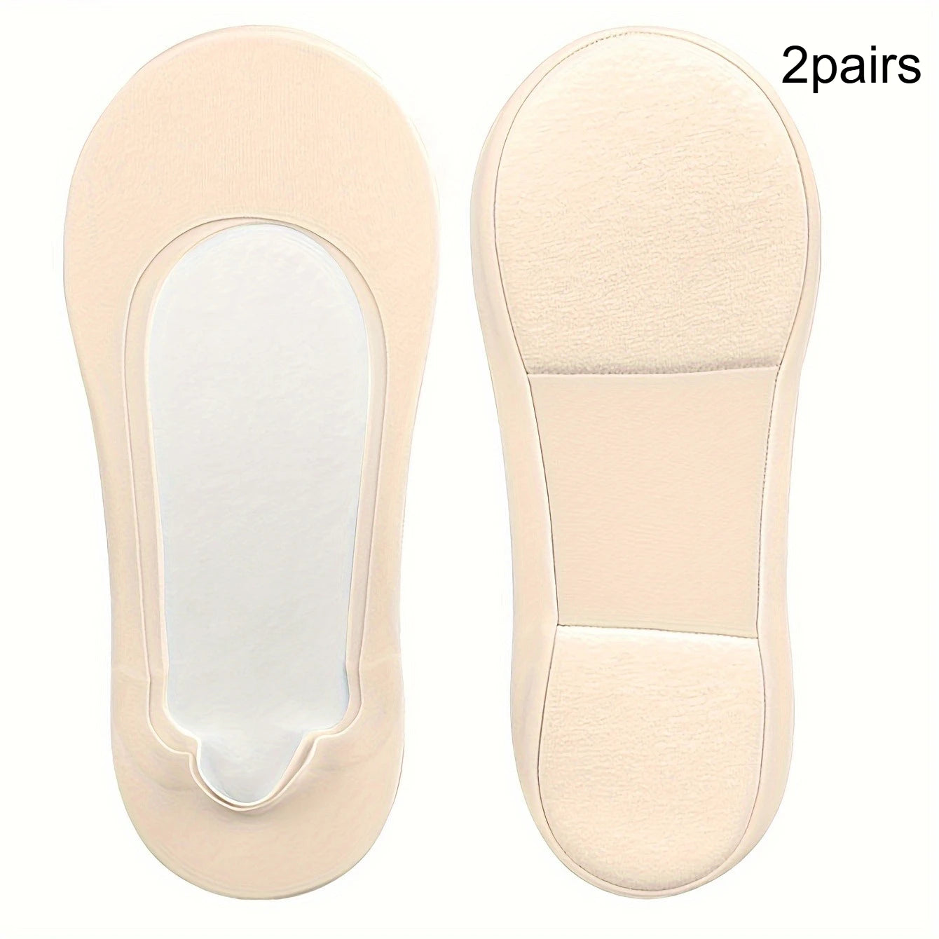 3D Anti Slip Low Top Boat Socks,soft Boat Socks ,shock-absorbing Summer Thin Breathable Shallow Mouth Invisible Anti Slip Socks Qme Beige 2pairs One Size