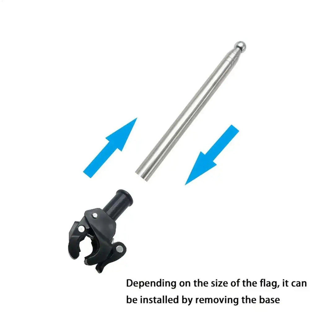 Motorcycle Flag Mount 1 3-Meter Telescopic Adjustable Stainless Steel Qme