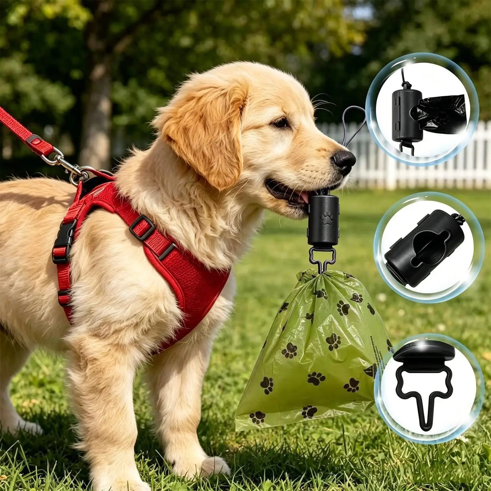 Dog Poop Bag Holder Portable Lightweight Lanyard Bags Rolls Car Qme