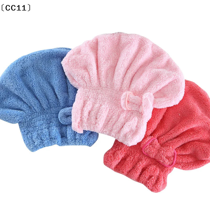 Microfibre Quick Hair Drying Bath Spa Bowknot Wrap Towel Hat Cap Qme