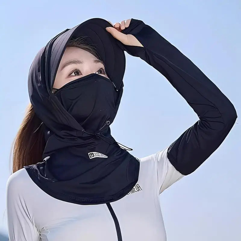 Summer Full-face Sun Hat Women Protection UV Outdoor Cycling Neck Qme