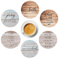 Ceramic Coasters Bible Verses 6 Absorbent Christian Drink Gifts Home Qme 6Pcs