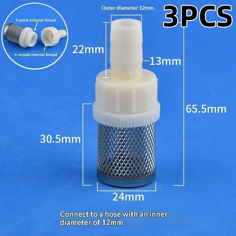 Stainless Steel Filter Fish Tank Aquarium Garden DIY Accessories 1 Qme 12mm Filter 3pcs